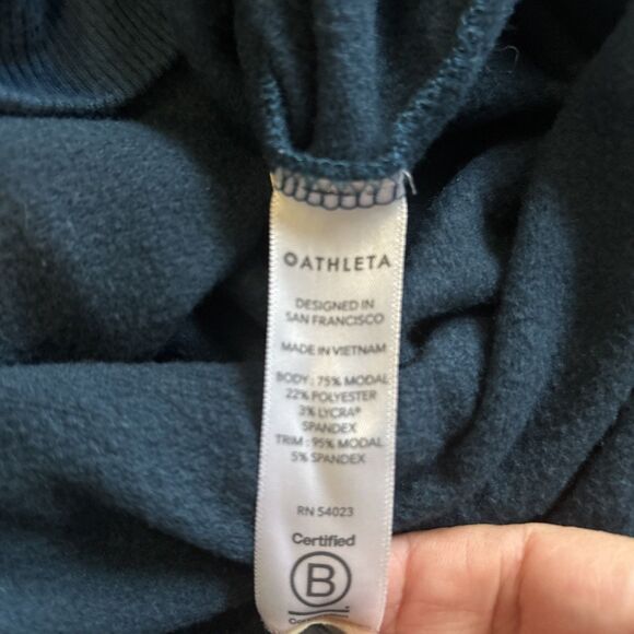 Athleta Modal Coaster Luxe Pullover Crewneck Sweatshirt Blue Size Small - Picture 7 of 8